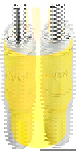 Straight Blade Plug: Industrial, 5-15P, 125VAC, Yellow